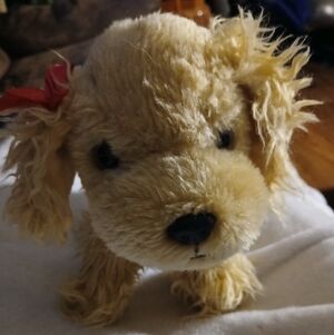 Battat Cocker Spaniel Puppy Dog 9" Plush Tan Pink Bow Stuffed Animal Toy